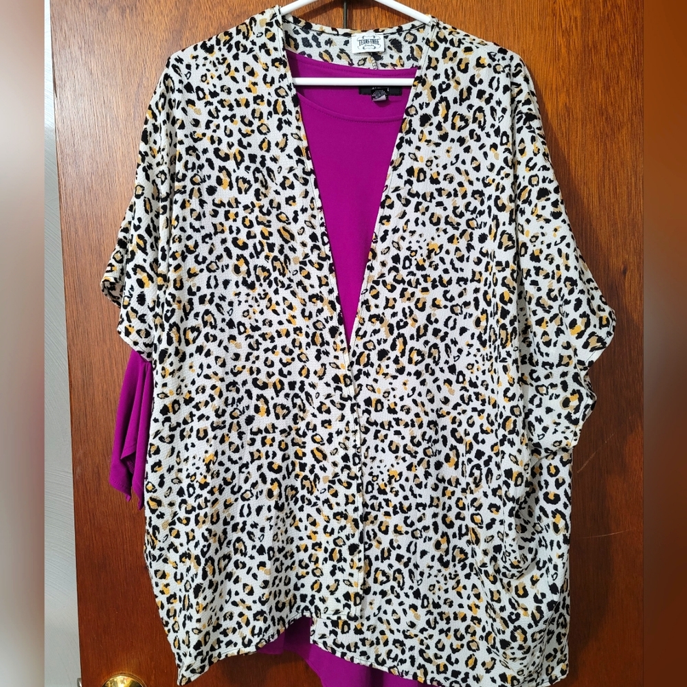 TEXAS true threads leopard print coverup/overlay.  Xl.  (888)